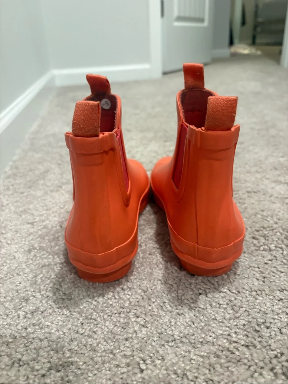 Hunter Kids Bright Orange Chelsea Rain Boots